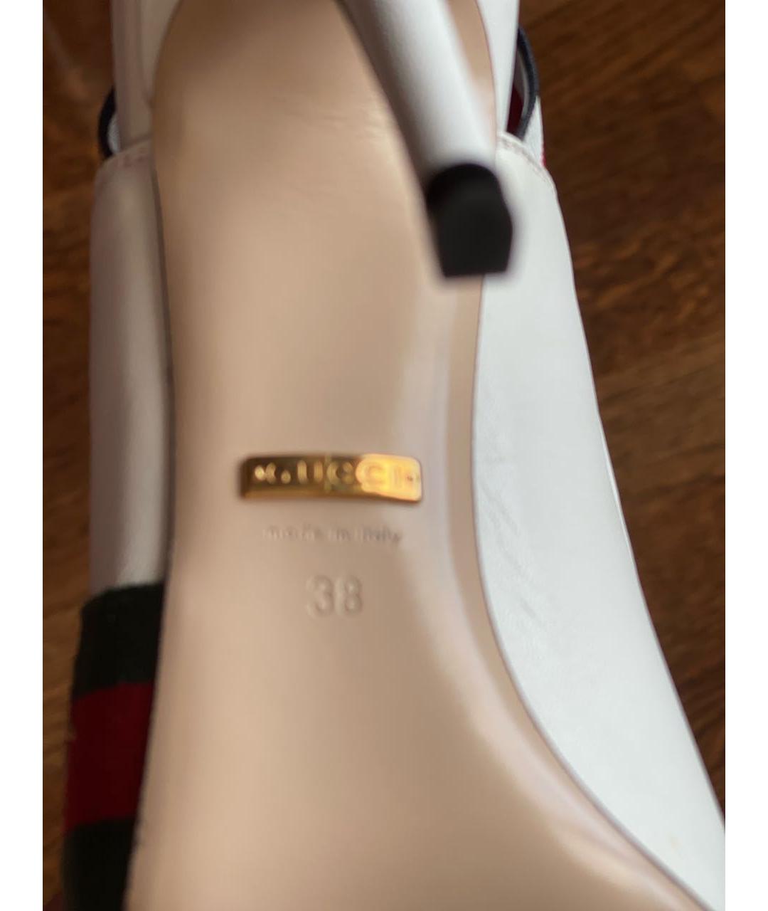 GUCCI Белые кожаные босоножки, фото 7