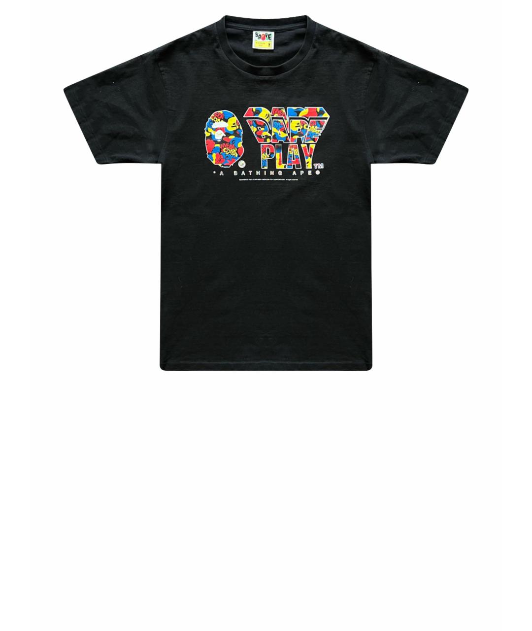 A BATHING APE Черная хлопковая футболка, фото 1