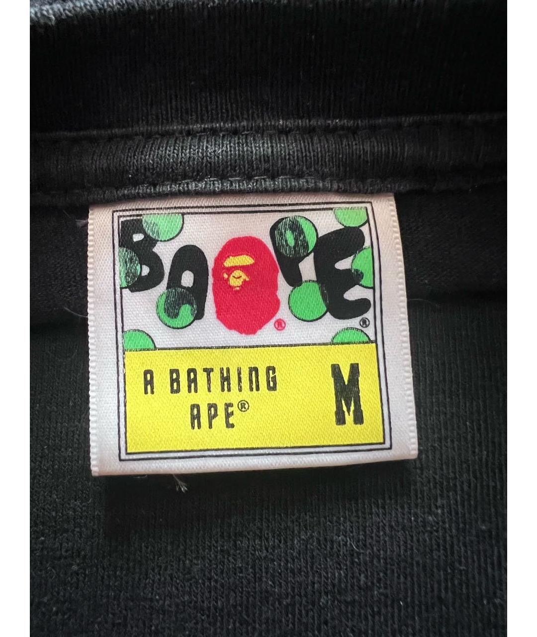 A BATHING APE Черная хлопковая футболка, фото 4