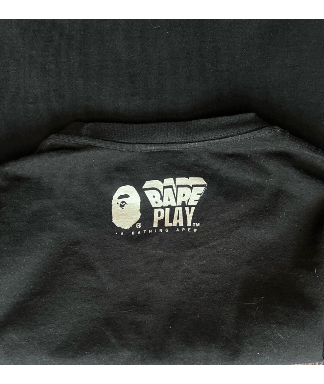 A BATHING APE Черная хлопковая футболка, фото 3