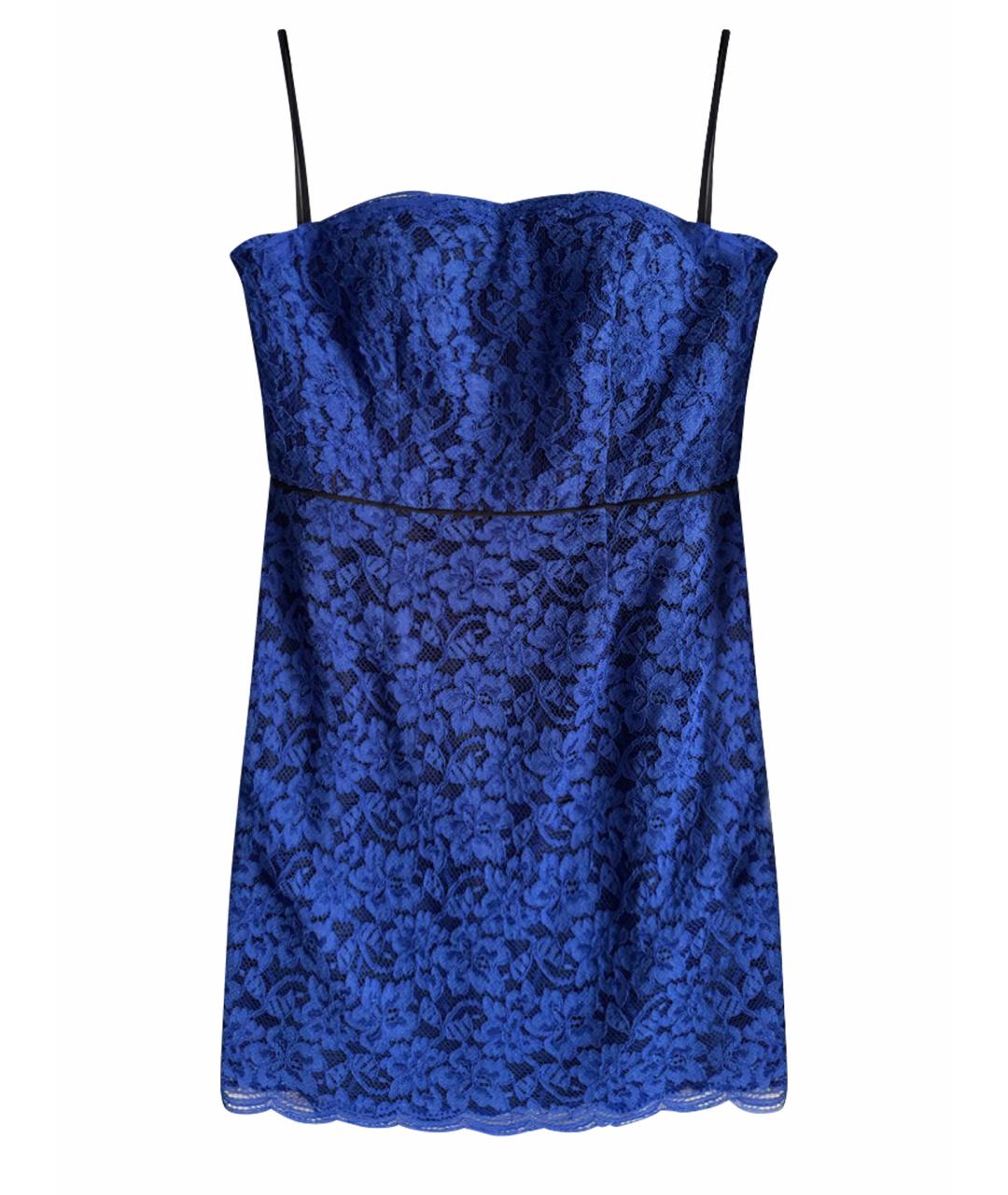 DIANE VON FURSTENBERG Синее кружевное коктейльное платье, фото 1