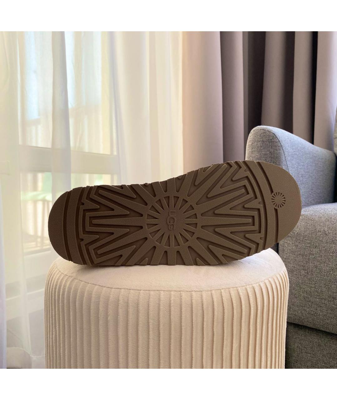 UGG AUSTRALIA Коричневые кожаные мюли, фото 5