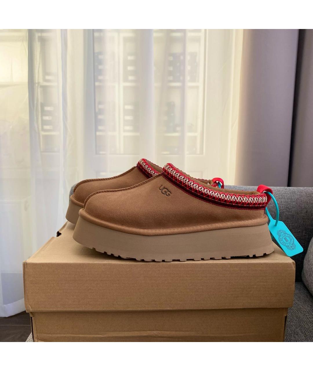 UGG AUSTRALIA Коричневые кожаные мюли, фото 6