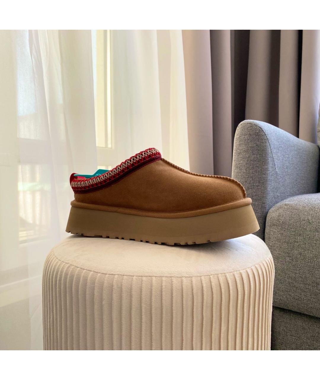 UGG AUSTRALIA Коричневые кожаные мюли, фото 3
