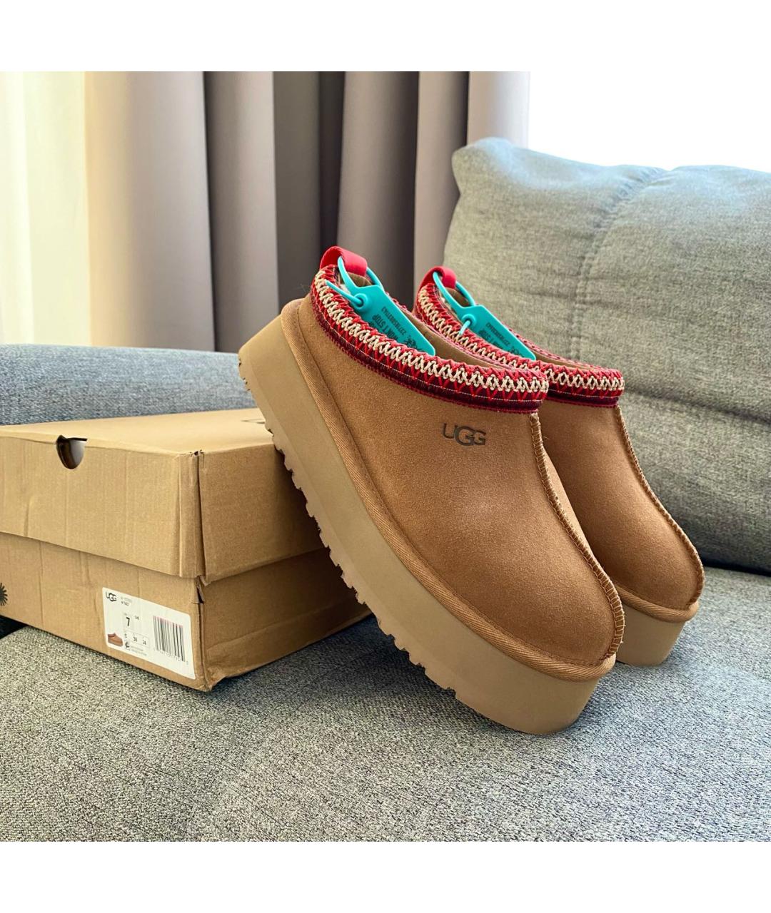 UGG AUSTRALIA Коричневые кожаные мюли, фото 7