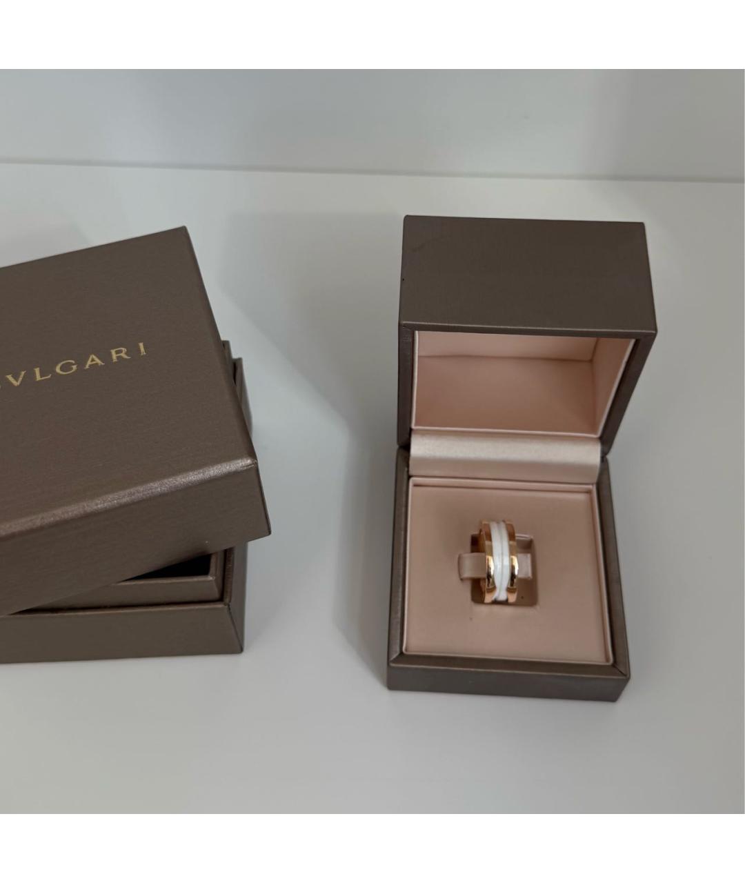 BVLGARI Белое кольцо из розового золота, фото 4