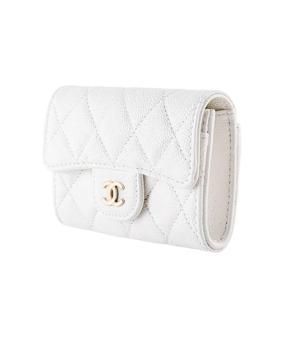 CHANEL Белый кожаный кошелек, фото 2