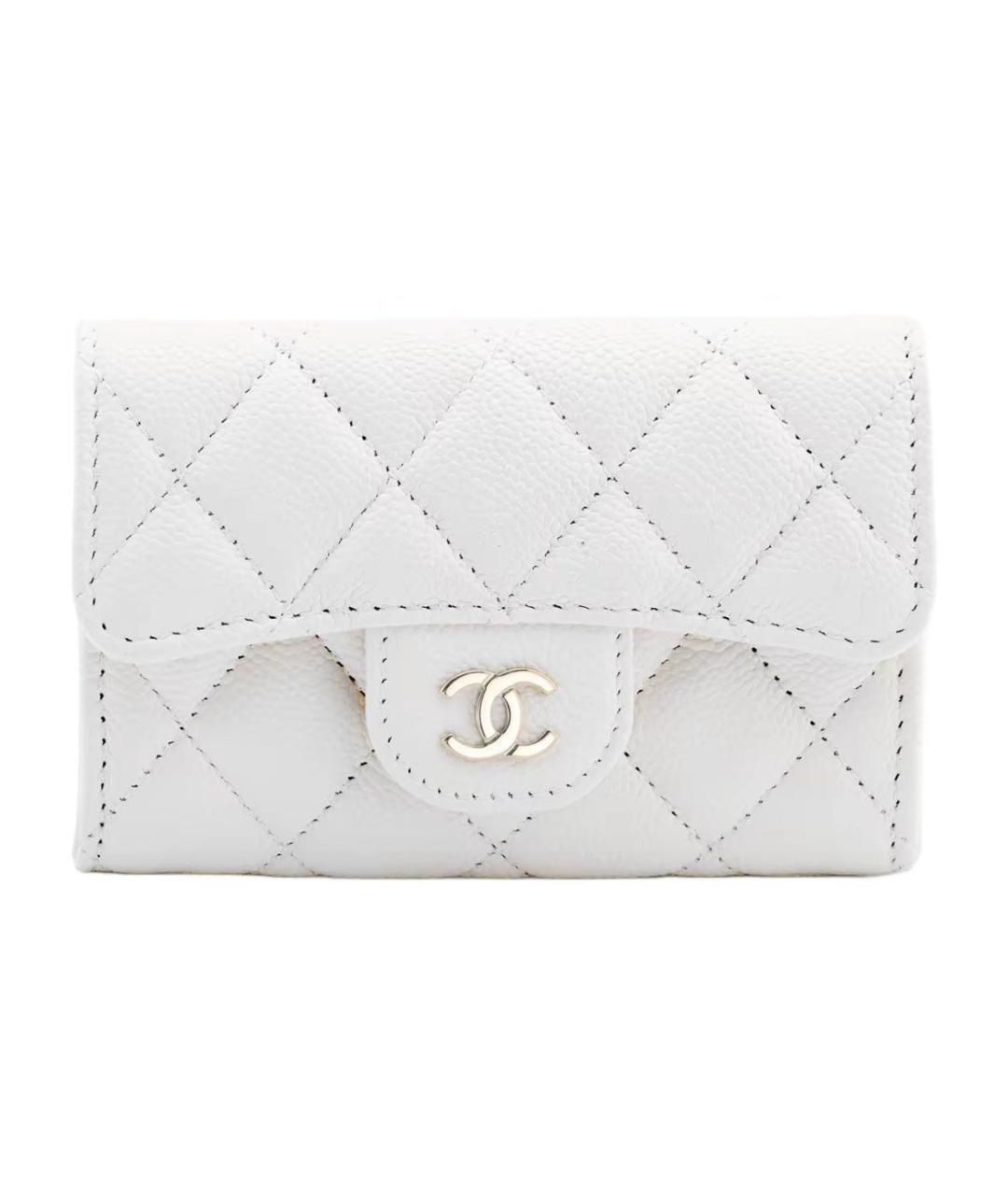CHANEL Белый кожаный кошелек, фото 1