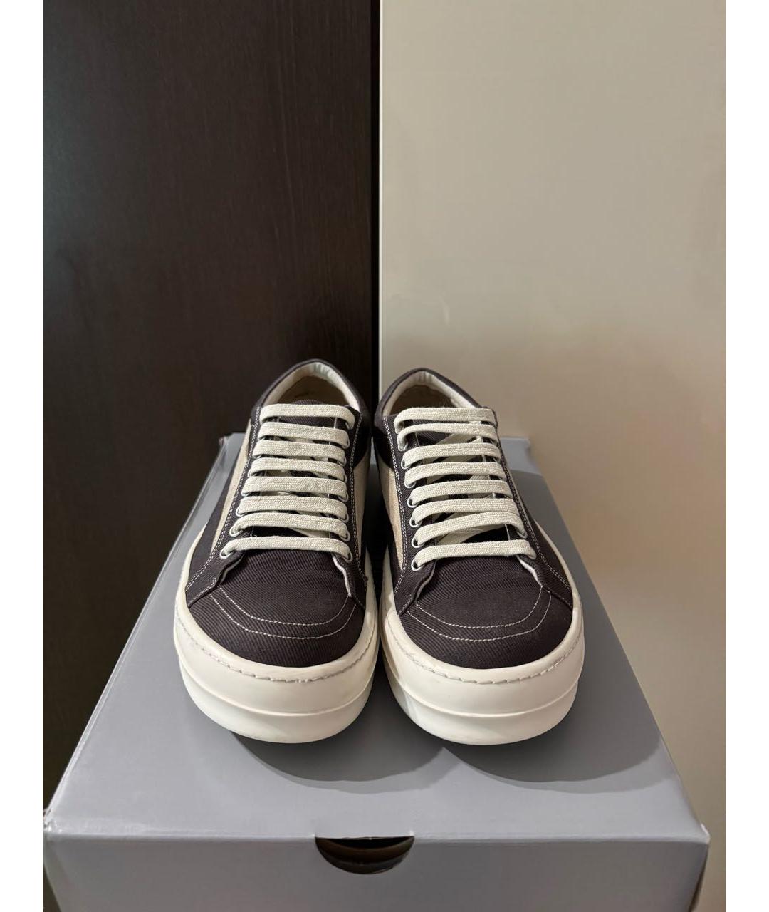 RICK OWENS DRKSHDW Черные текстильные низкие кроссовки / кеды, фото 2