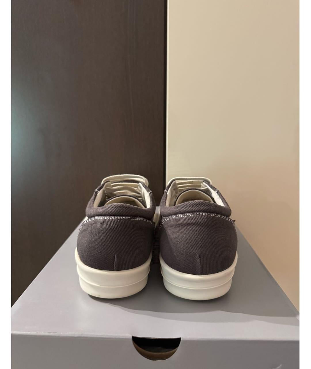 RICK OWENS DRKSHDW Черные текстильные низкие кроссовки / кеды, фото 4