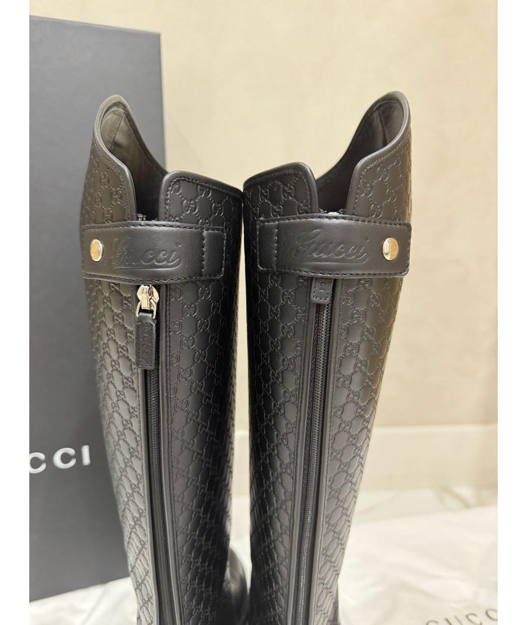 GUCCI Черные кожаные сапоги, фото 3