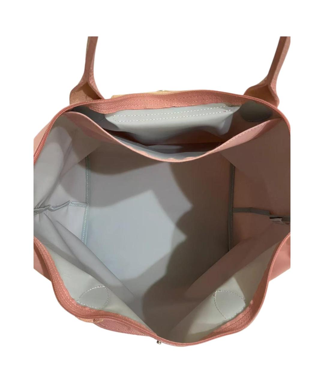 LONGCHAMP Розовая тканевая сумка с короткими ручками, фото 2