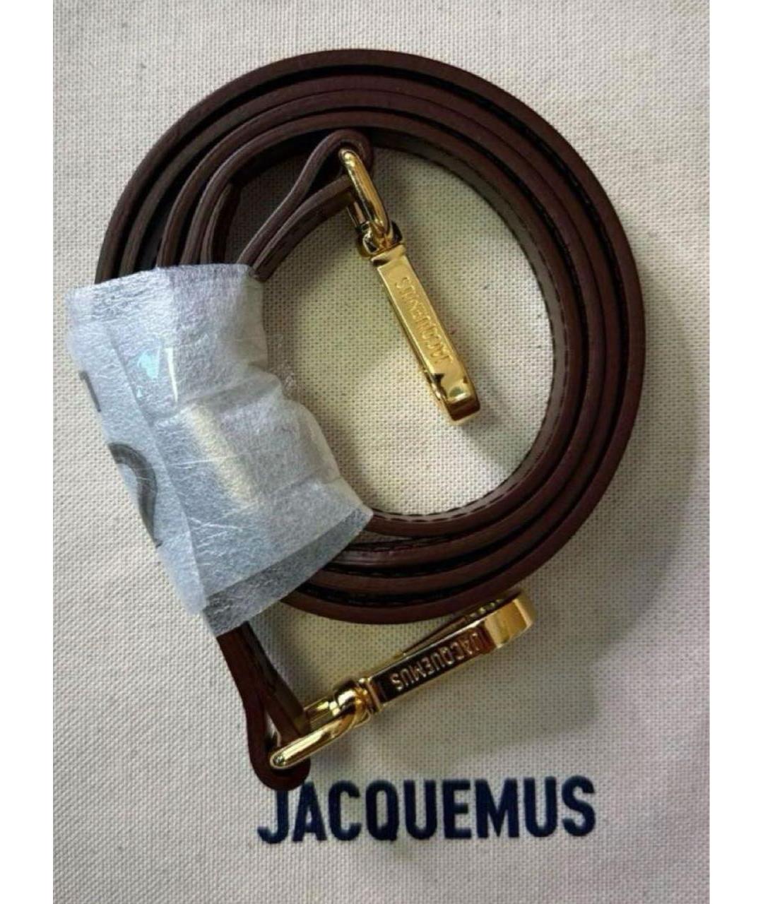 JACQUEMUS Коричневая кожаная сумка с короткими ручками, фото 7