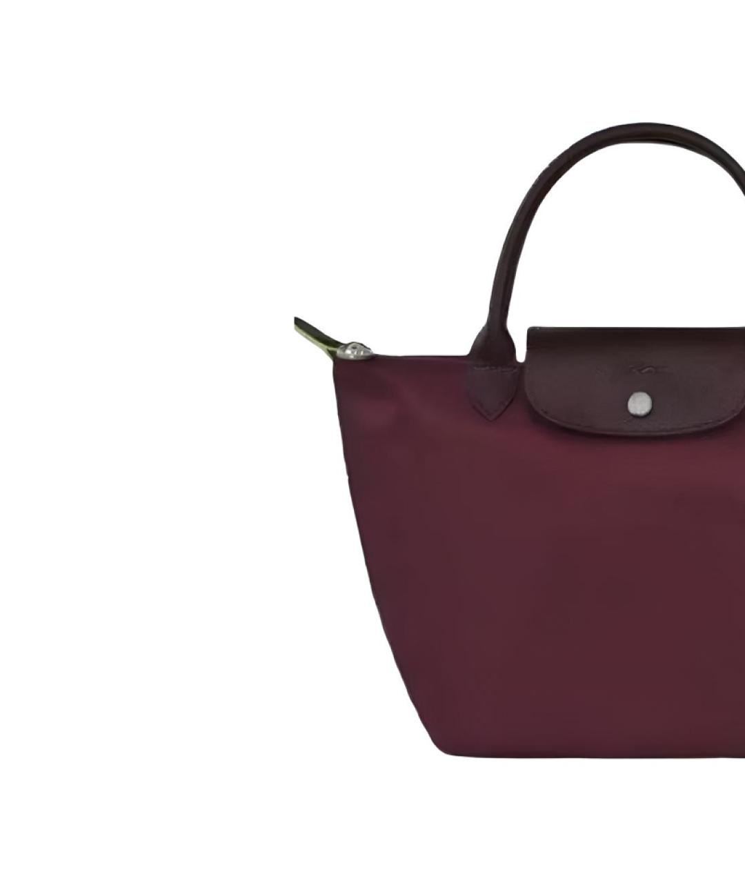 LONGCHAMP Бордовая тканевая сумка с короткими ручками, фото 2