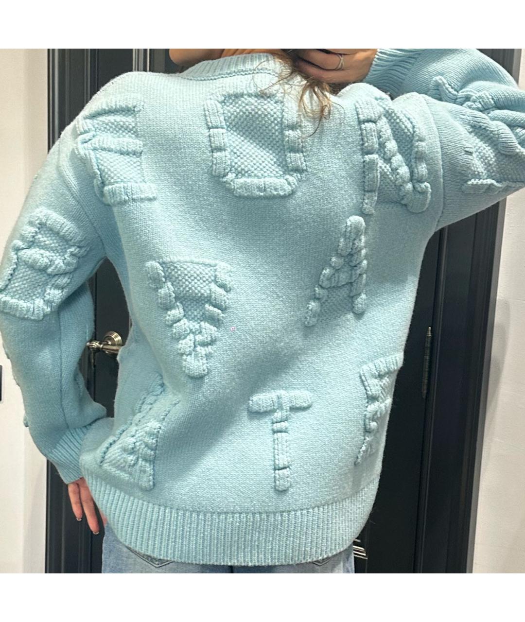 BOTTEGA VENETA Голубой шерстяной джемпер / свитер, фото 6