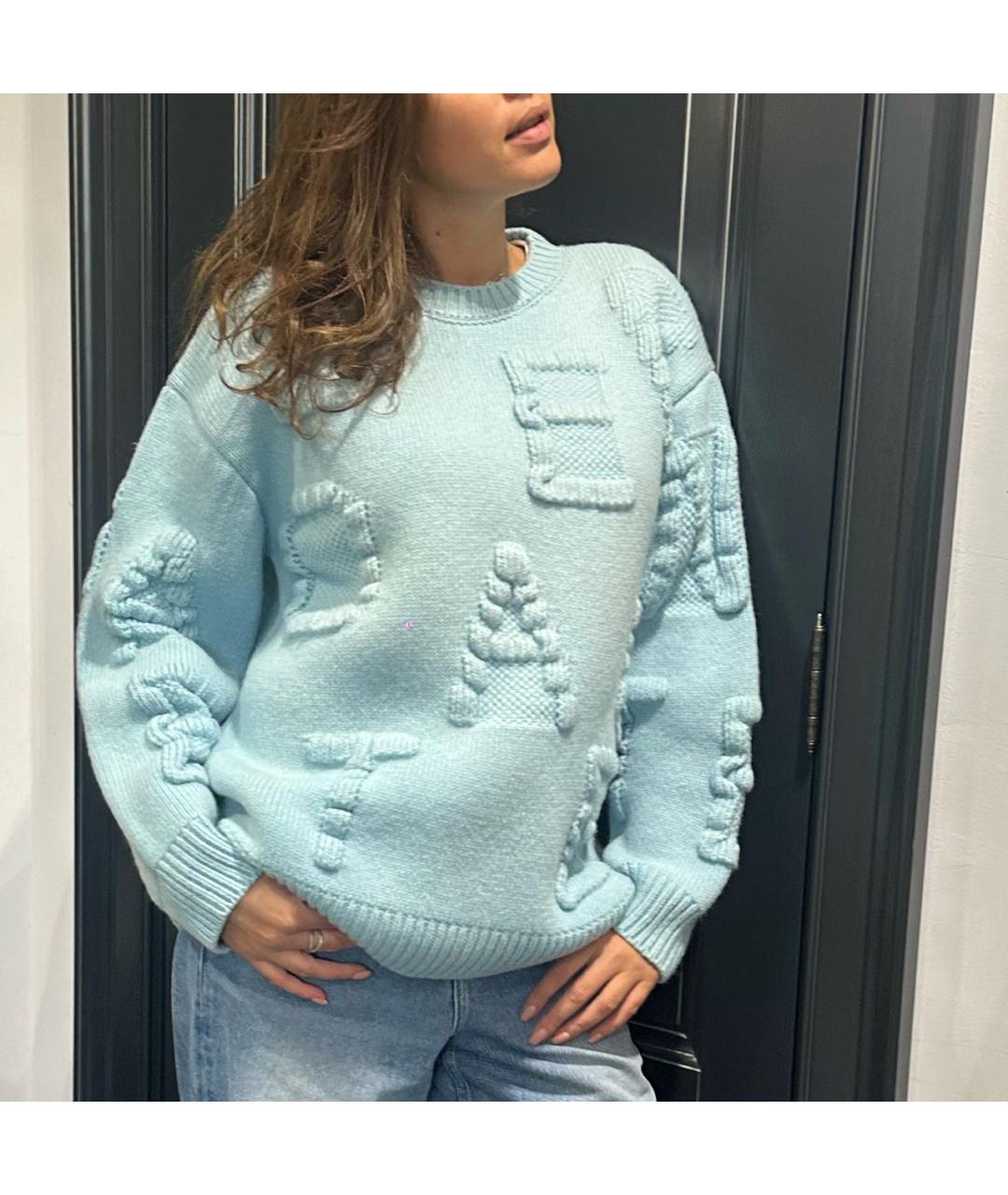BOTTEGA VENETA Голубой шерстяной джемпер / свитер, фото 5
