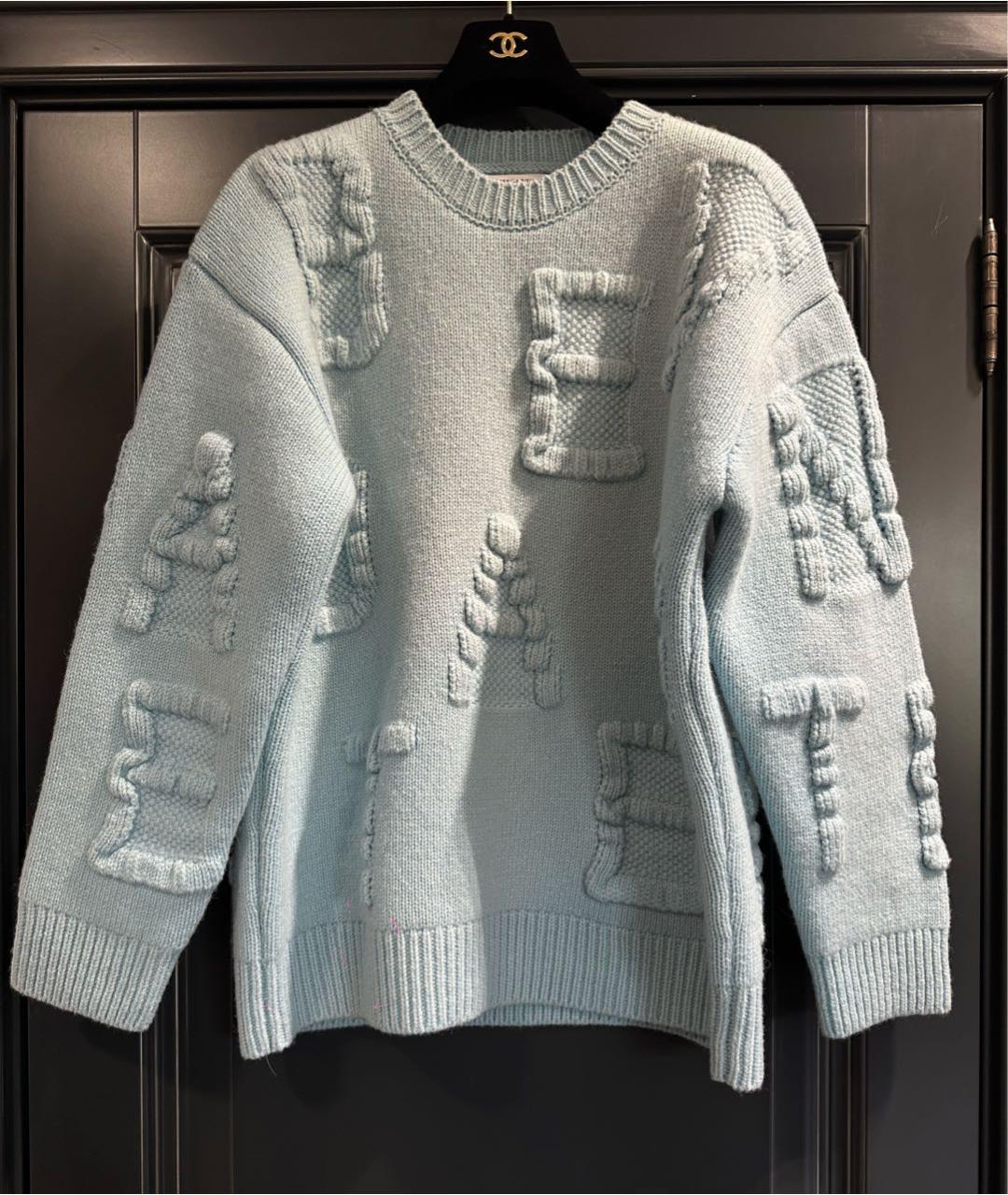 BOTTEGA VENETA Голубой шерстяной джемпер / свитер, фото 7