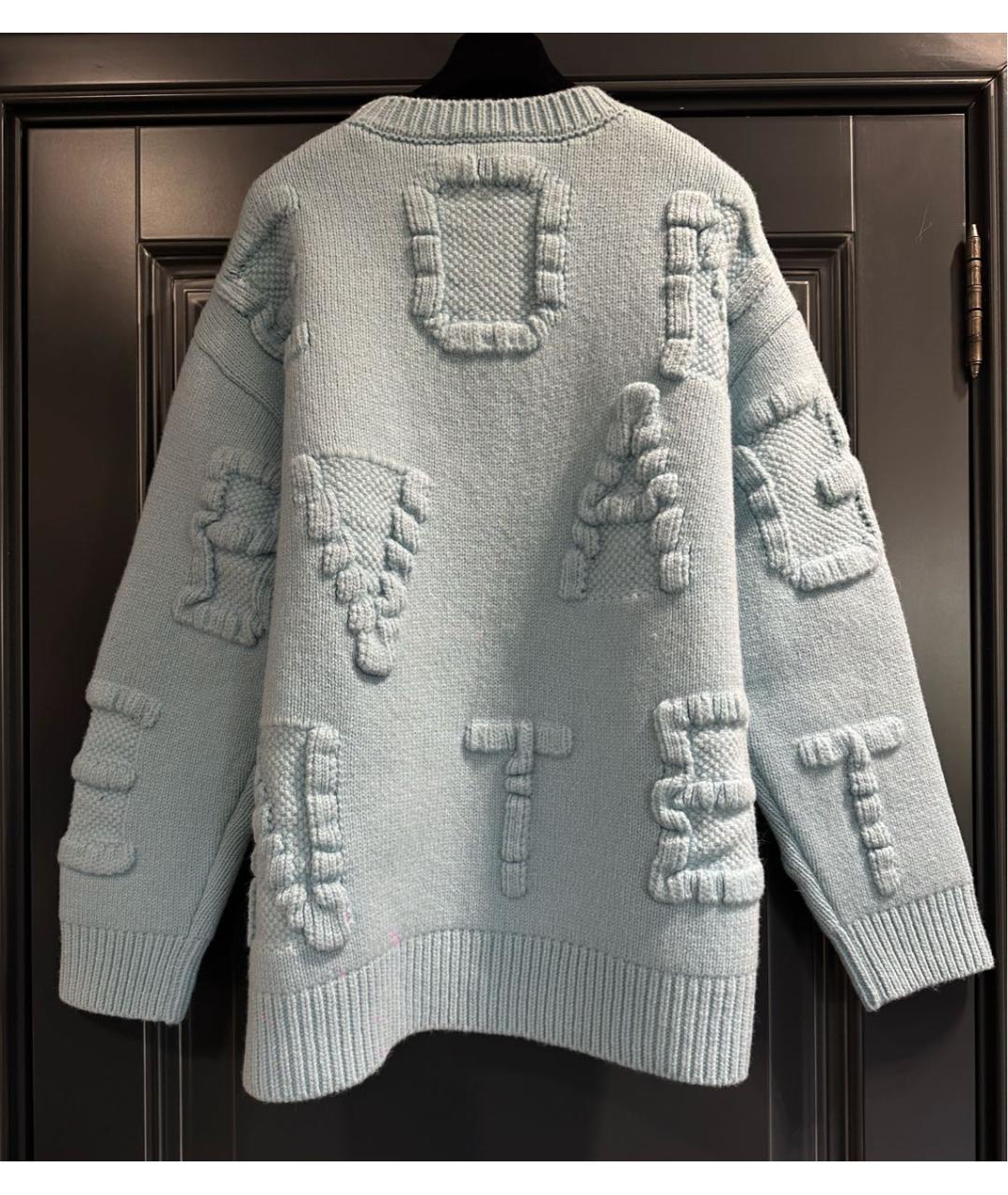 BOTTEGA VENETA Голубой шерстяной джемпер / свитер, фото 2