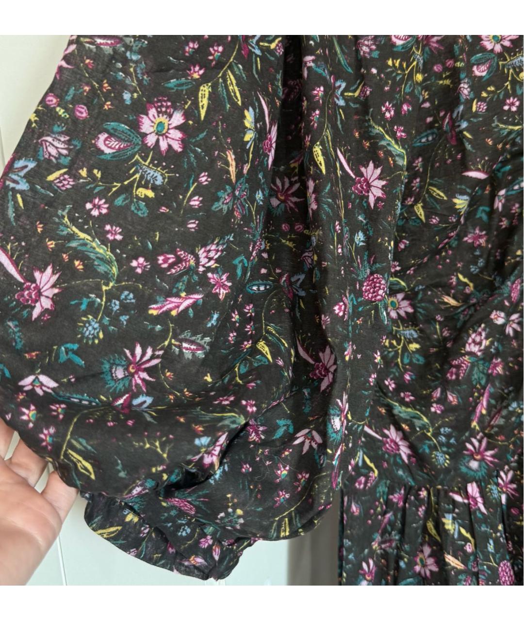 ISABEL MARANT ETOILE Черное хлопковое повседневное платье, фото 4