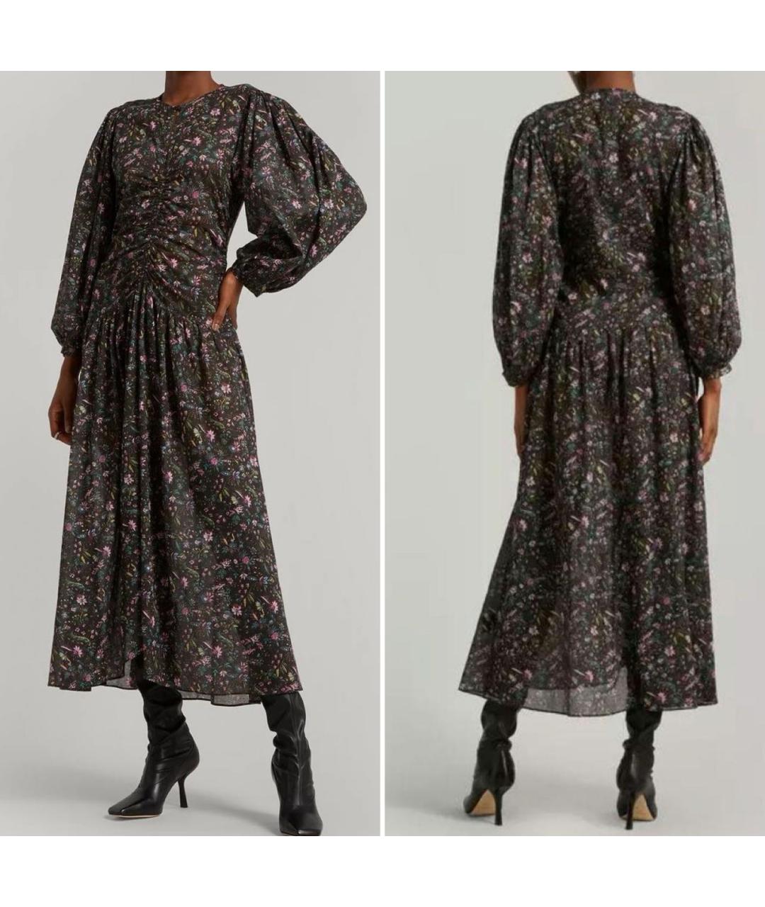 ISABEL MARANT ETOILE Черное хлопковое повседневное платье, фото 2