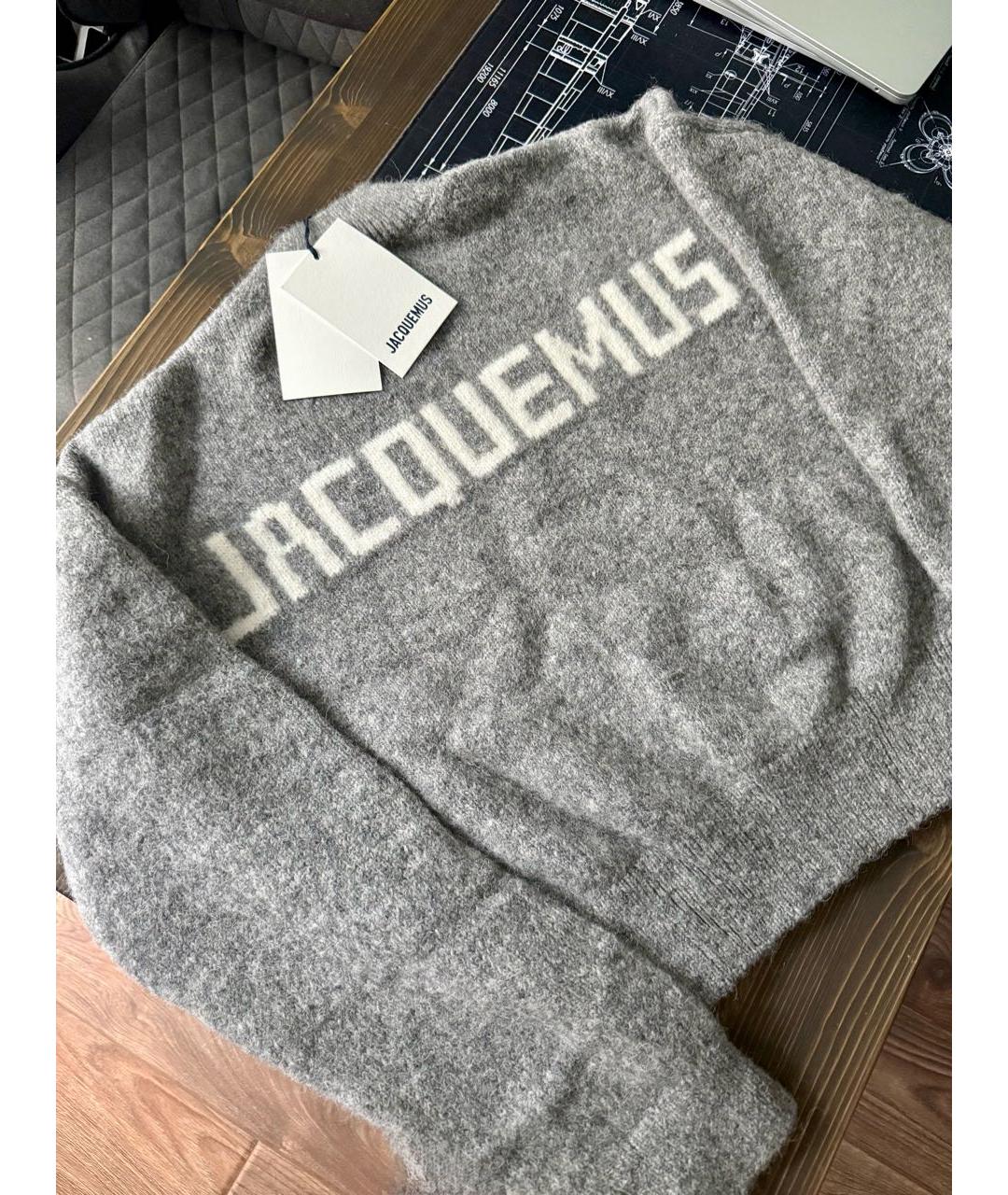 JACQUEMUS Серый шерстяной джемпер / свитер, фото 2