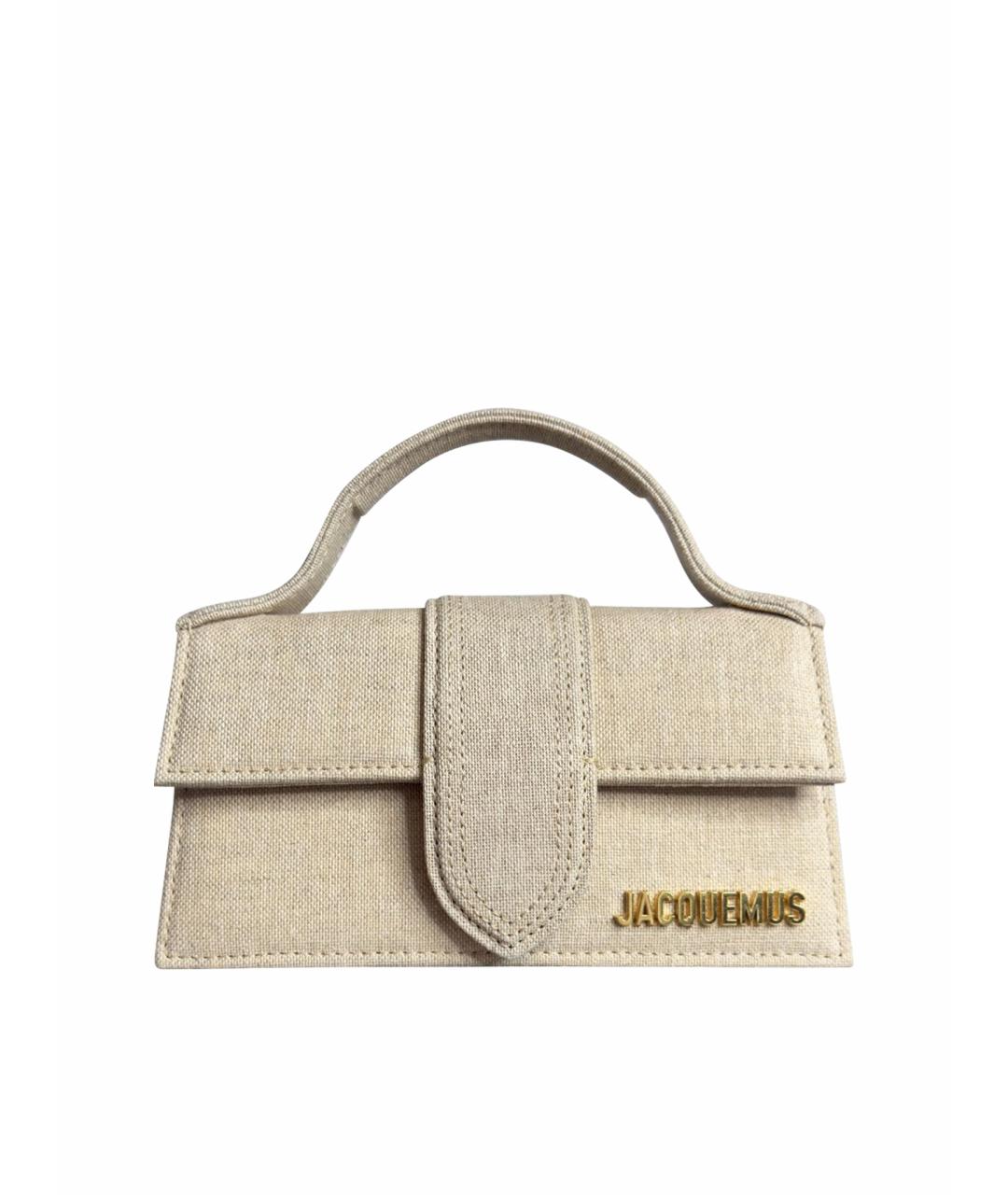 JACQUEMUS Бежевая хлопковая сумка с короткими ручками, фото 1
