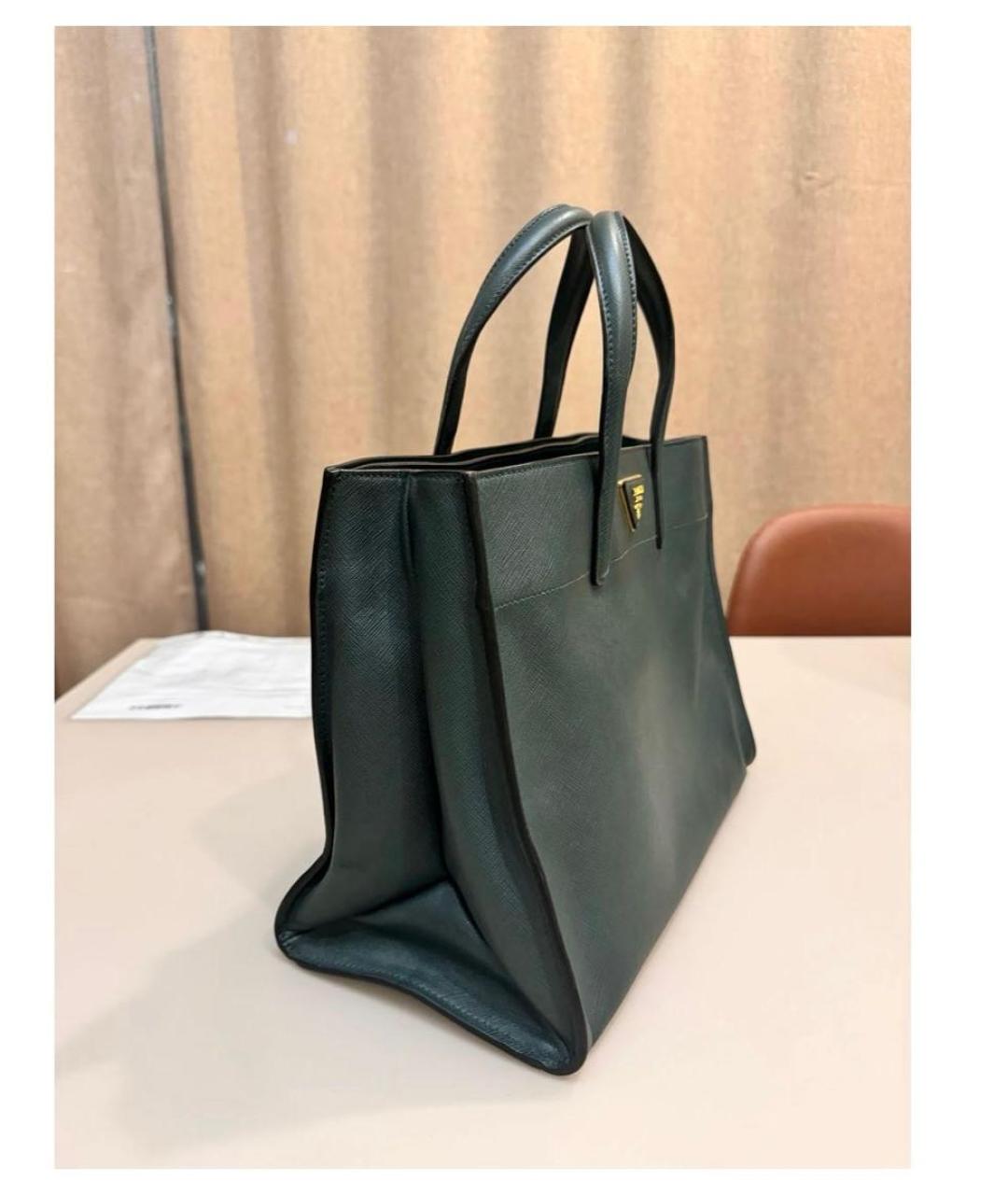 PRADA Зеленая кожаная сумка тоут, фото 4