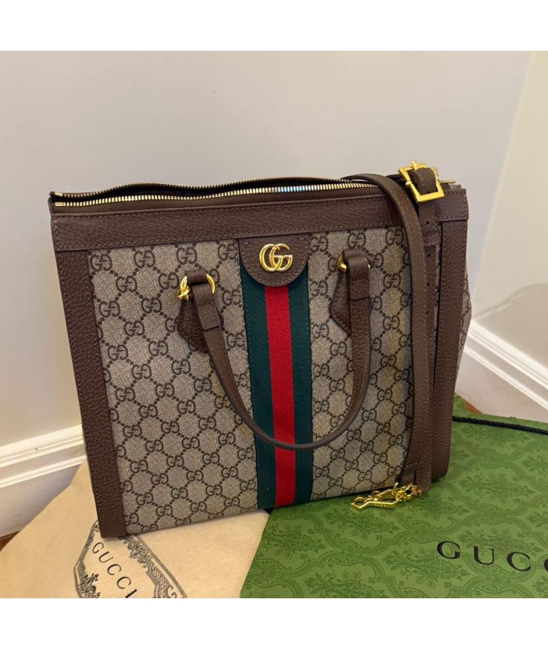 GUCCI Коричневая сумка тоут, фото 5