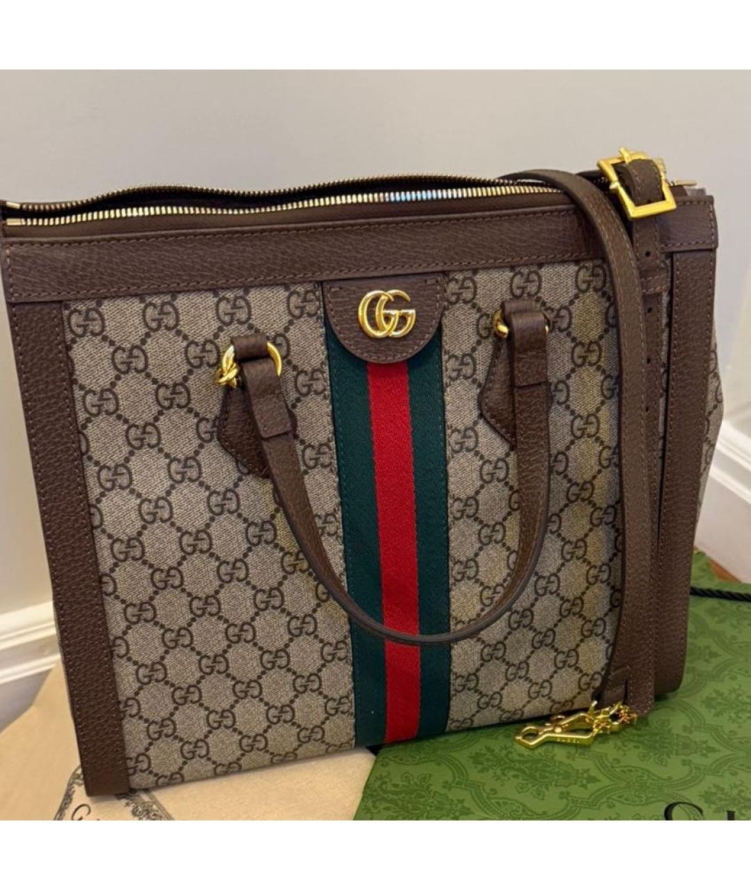 GUCCI Коричневая сумка тоут, фото 3