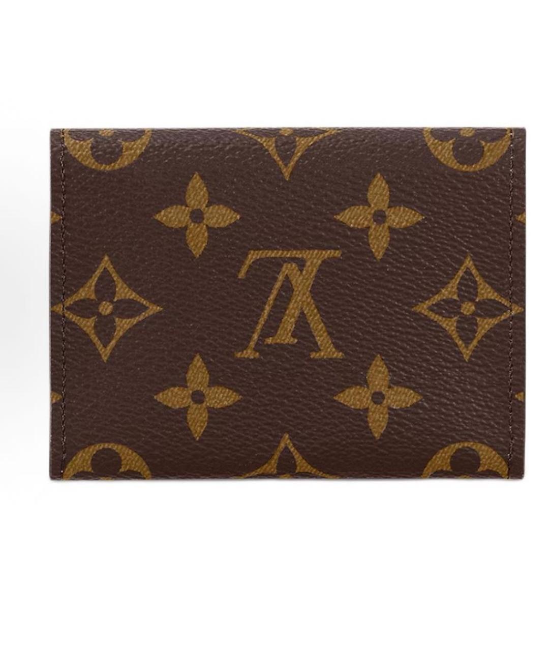 LOUIS VUITTON Коричневый кожаный кошелек, фото 5