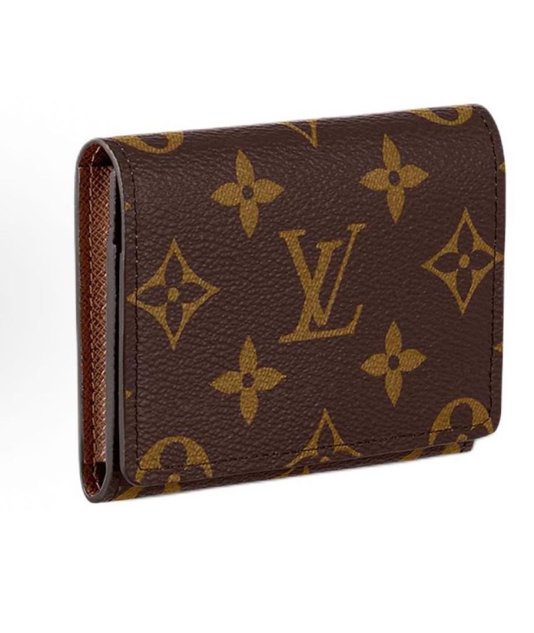 LOUIS VUITTON Коричневый кожаный кошелек, фото 2