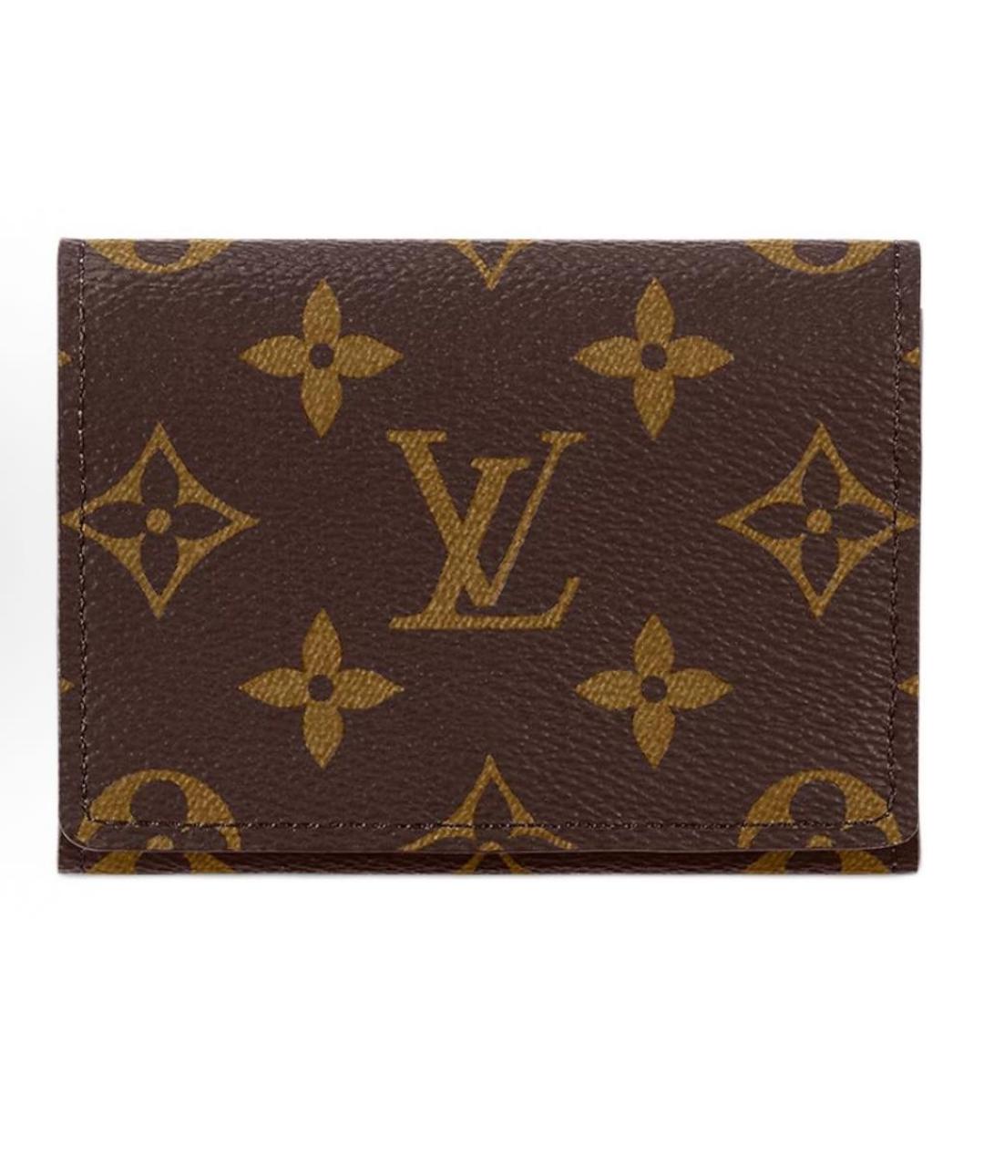 LOUIS VUITTON Коричневый кожаный кошелек, фото 3