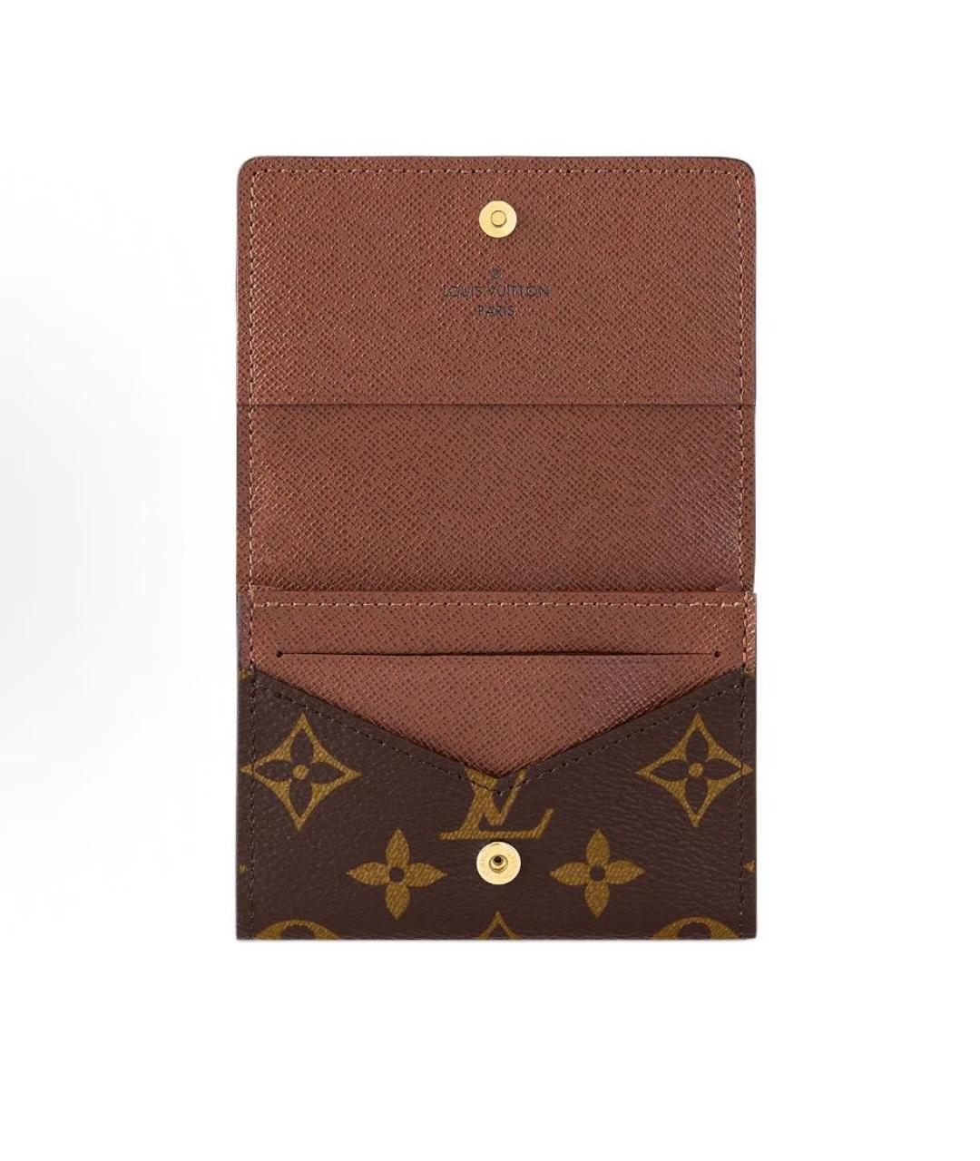LOUIS VUITTON Коричневый кожаный кошелек, фото 4