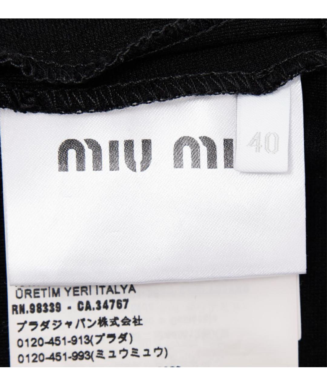 MIU MIU Черная вискозная майка, фото 5