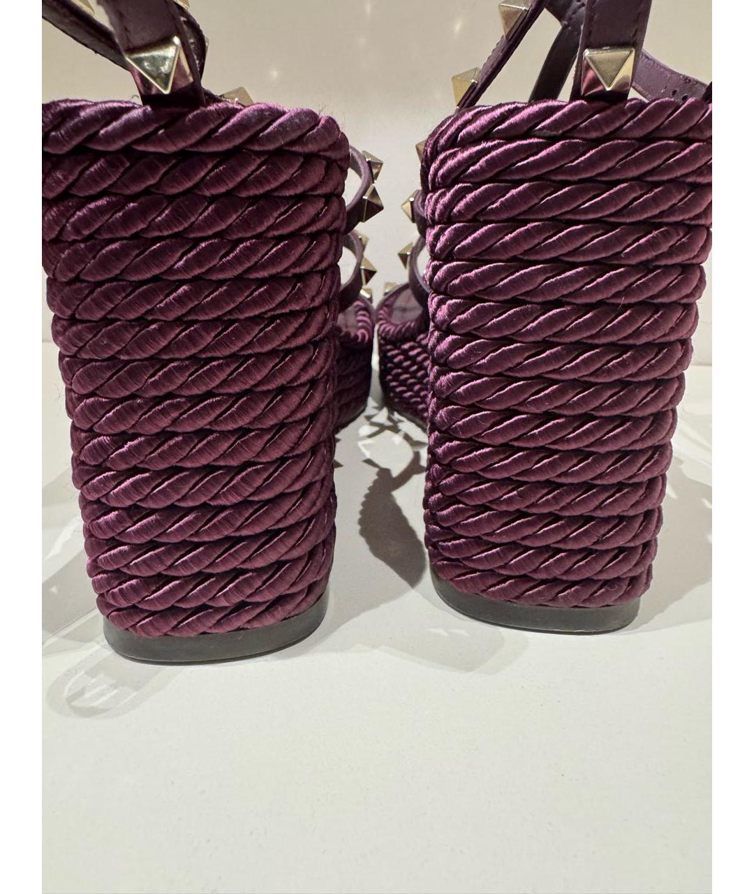 VALENTINO Бордовые кожаные босоножки, фото 3