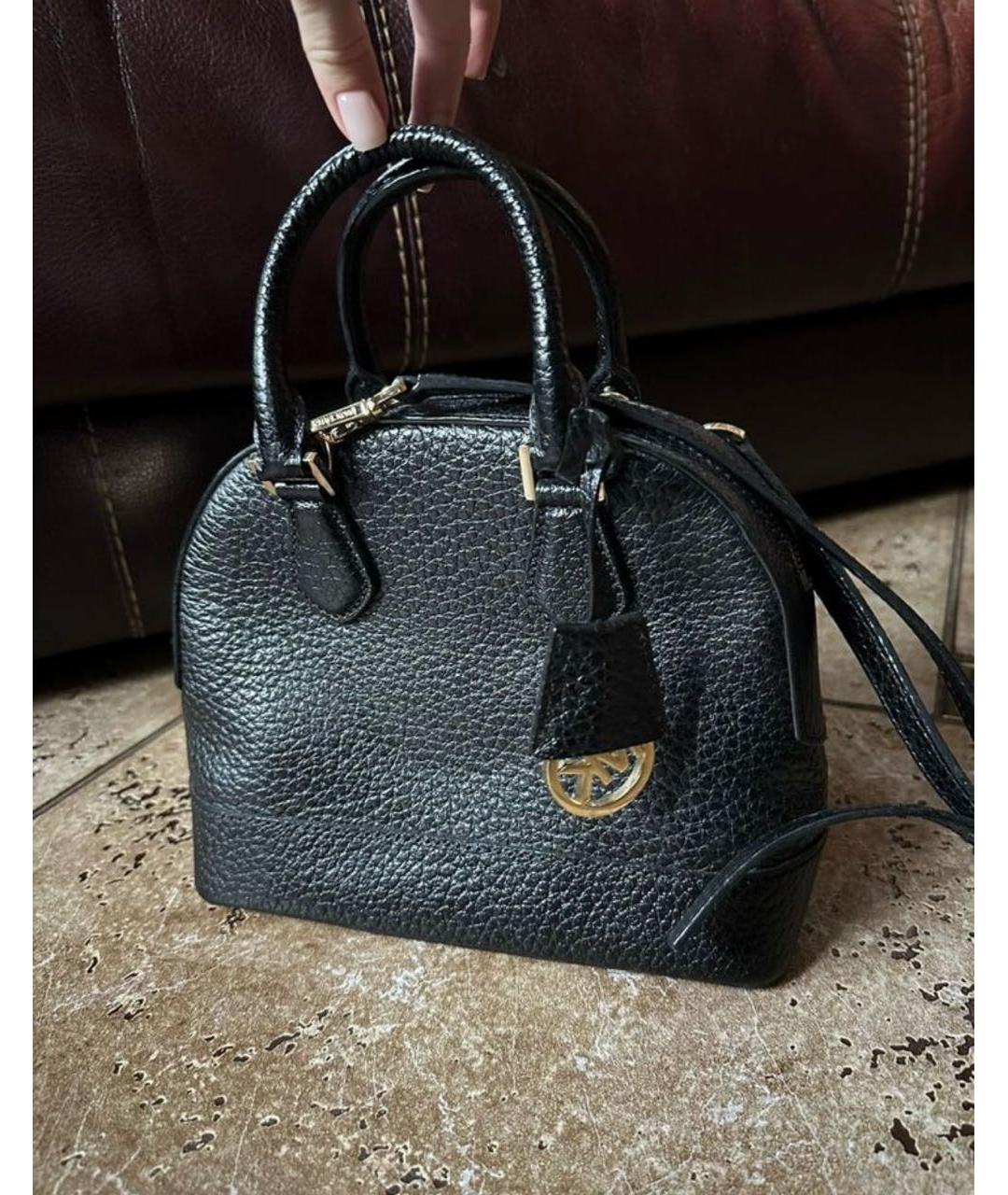 MICHAEL KORS Черная кожаная сумка через плечо, фото 2