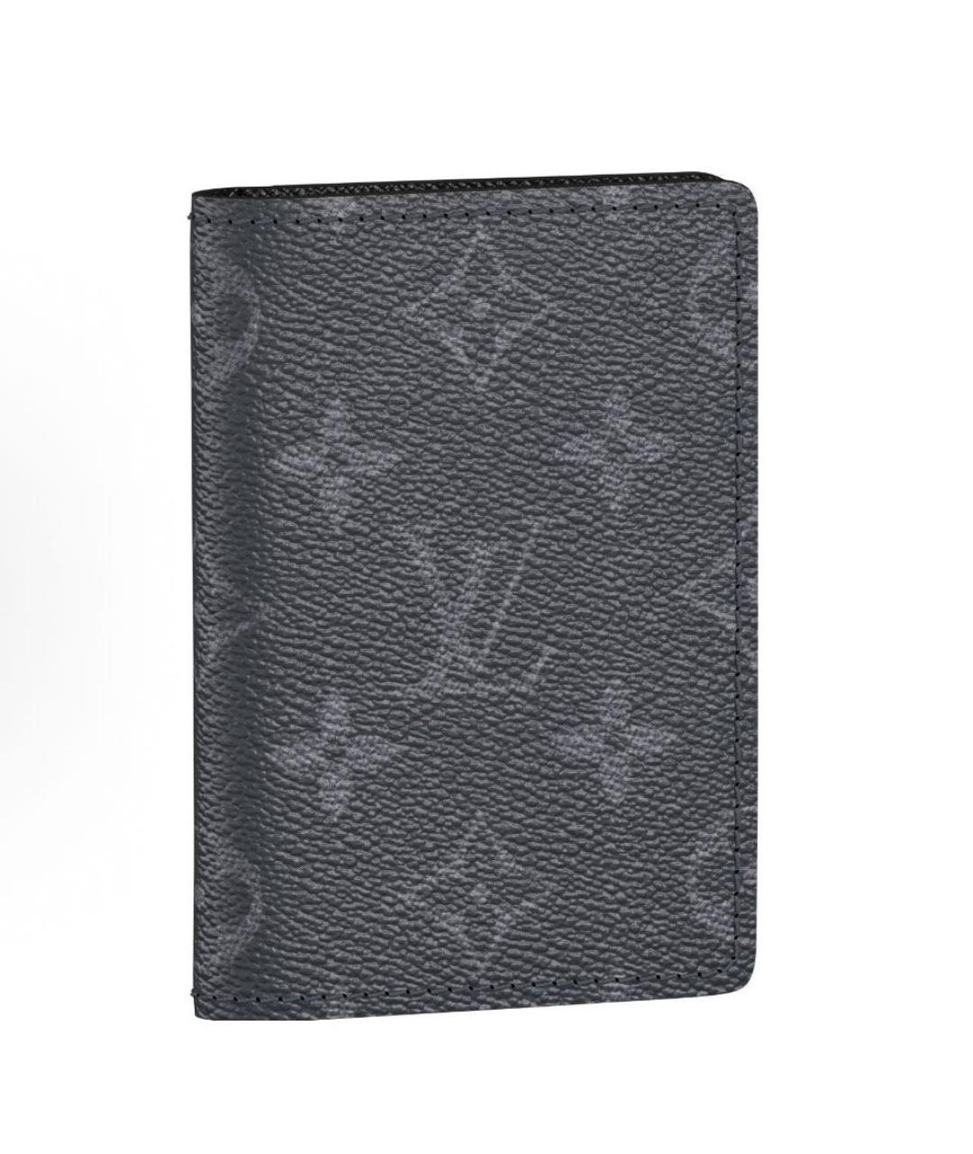 LOUIS VUITTON Антрацитовый кардхолдер из искусственной кожи, фото 5
