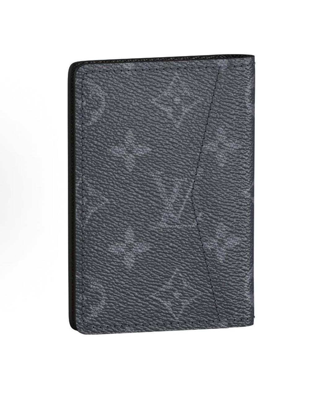 LOUIS VUITTON Антрацитовый кардхолдер из искусственной кожи, фото 2