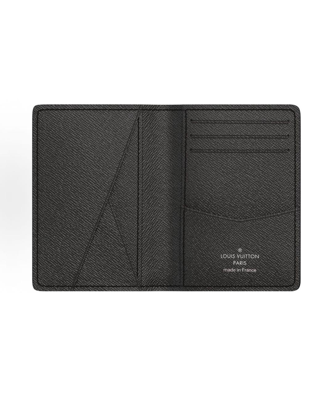 LOUIS VUITTON Антрацитовый кардхолдер из искусственной кожи, фото 3