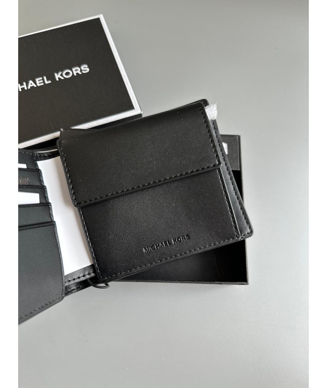 MICHAEL KORS Черный кожаный кошелек, фото 4