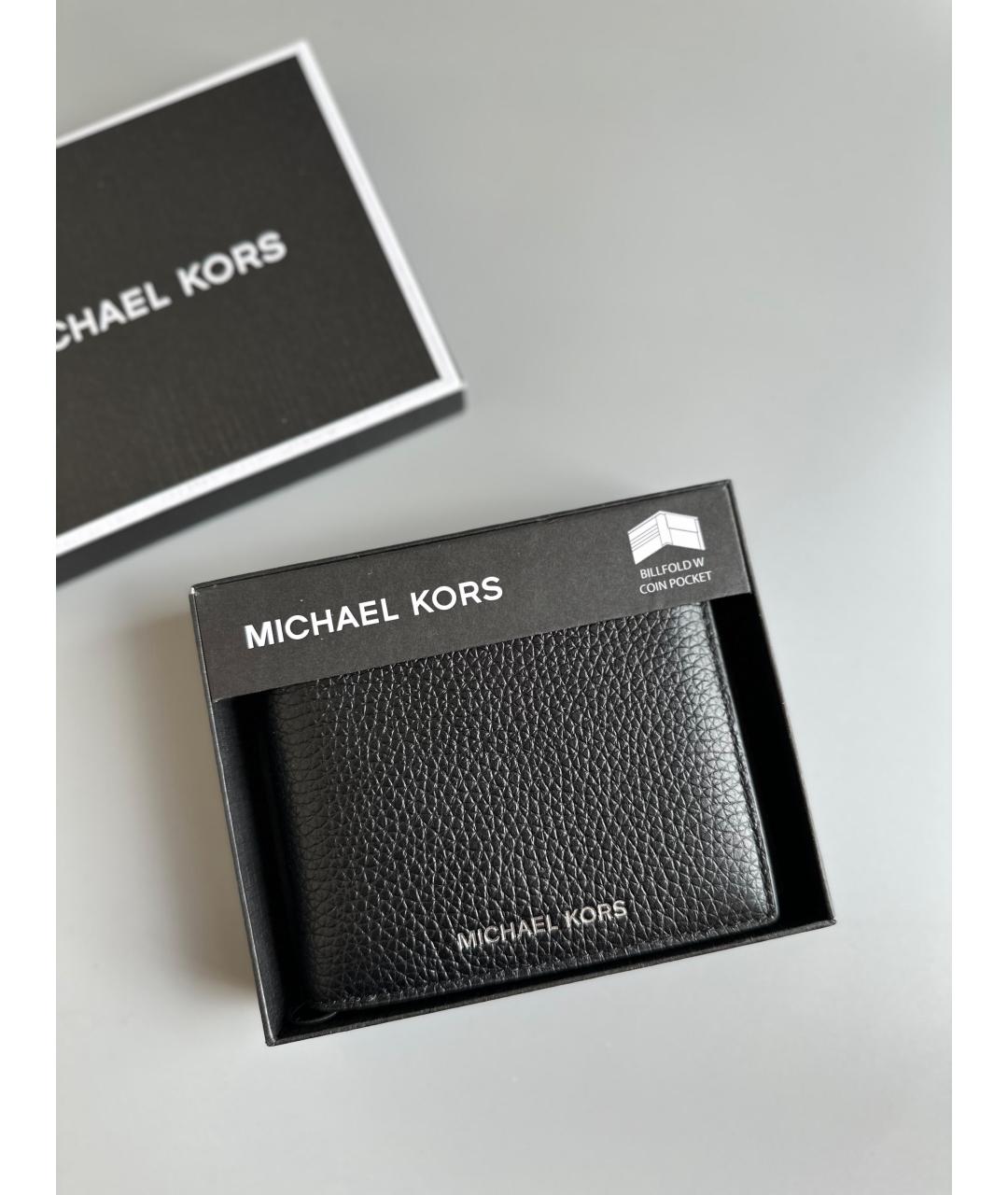 MICHAEL KORS Черный кожаный кошелек, фото 6