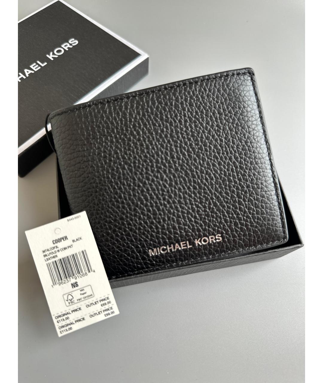 MICHAEL KORS Черный кожаный кошелек, фото 2
