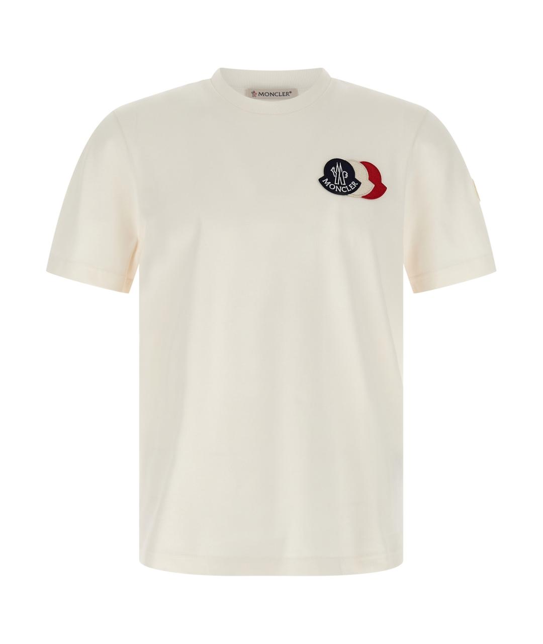 MONCLER Бежевая хлопковая футболка, фото 1