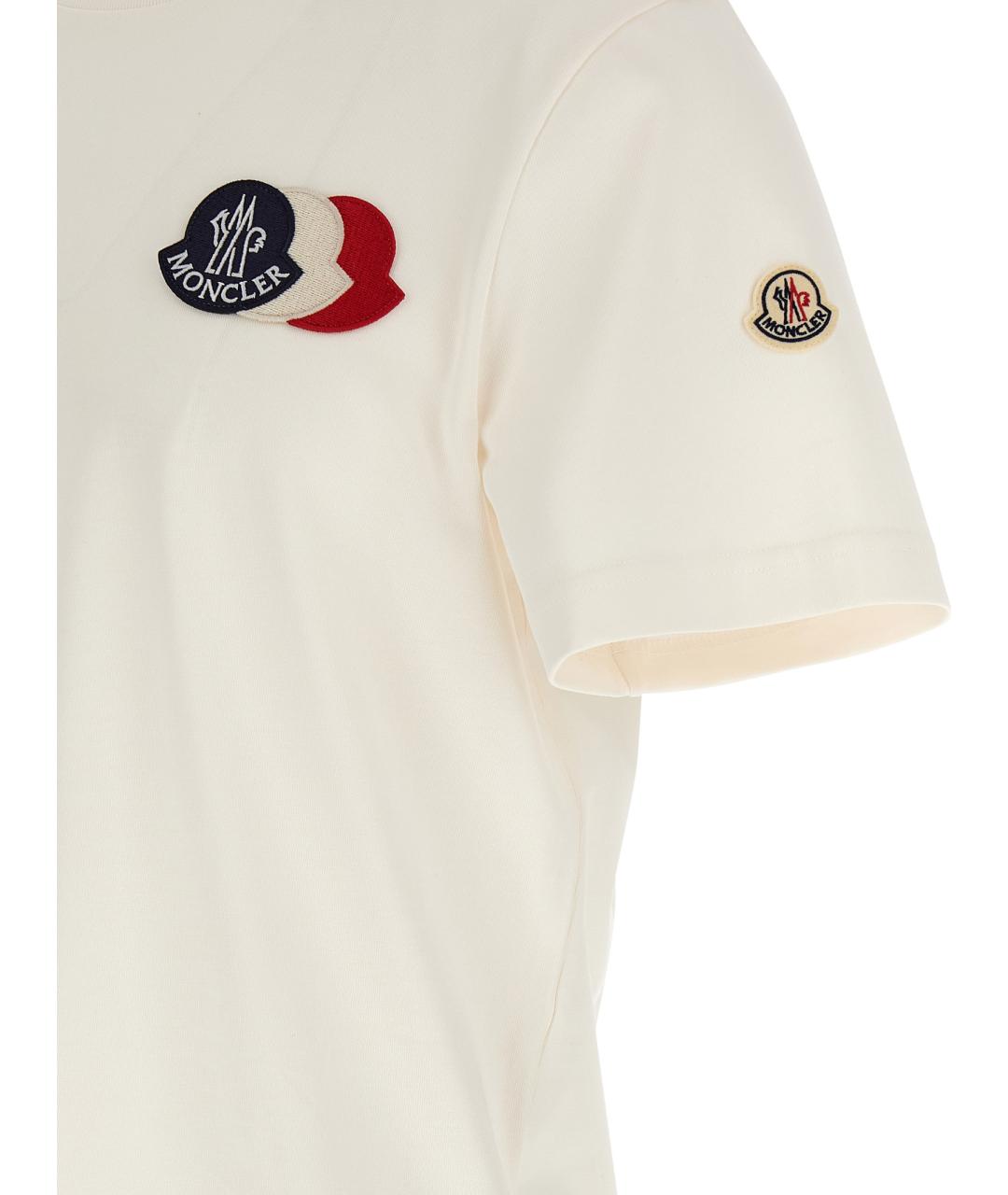 MONCLER Бежевая хлопковая футболка, фото 4