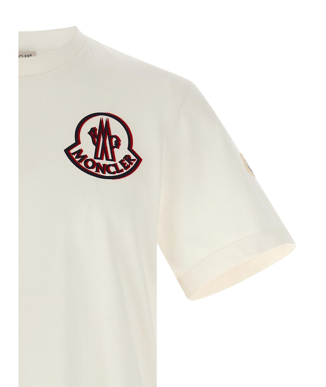 MONCLER Белая хлопковая футболка, фото 3