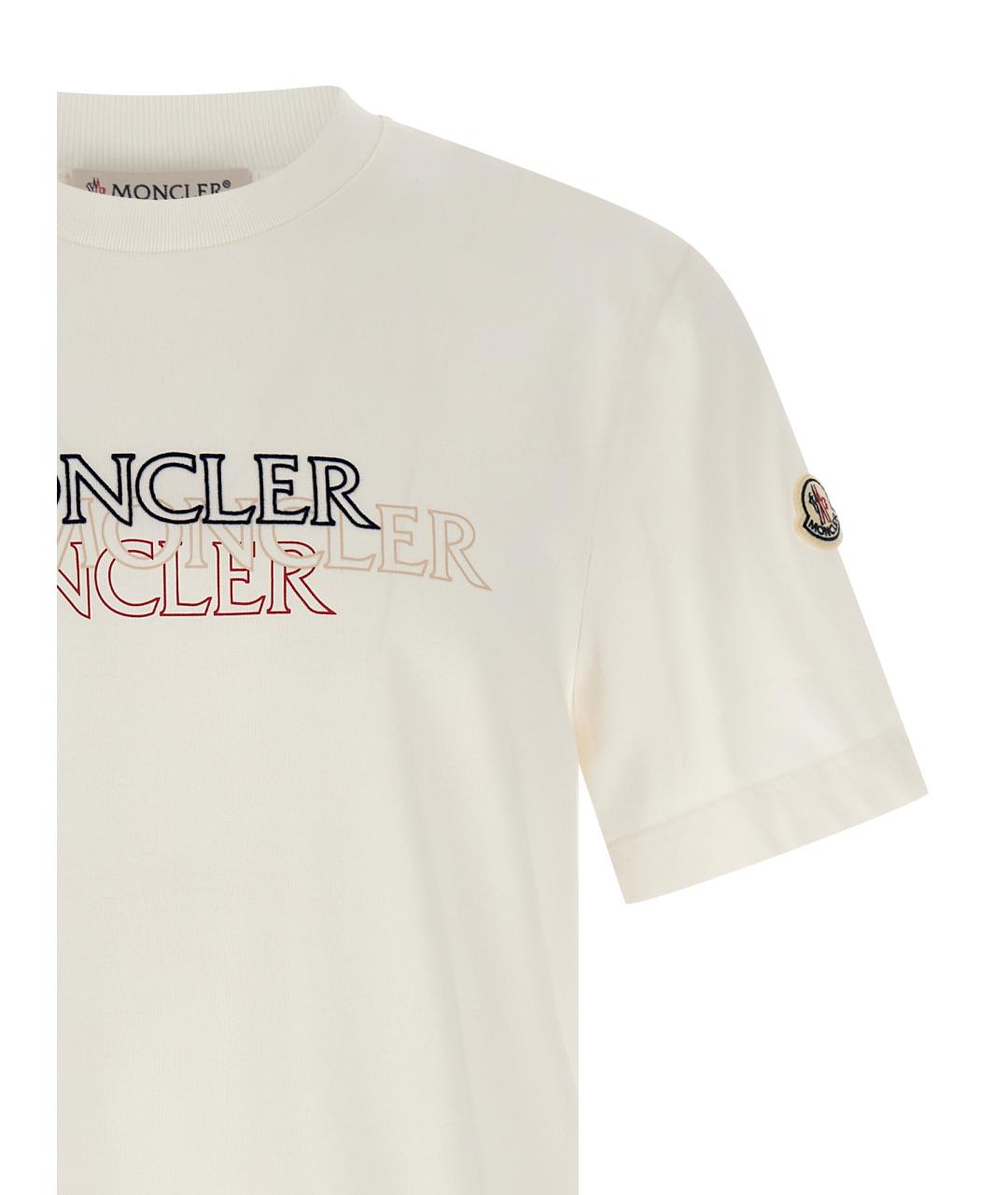 MONCLER Белая хлопковая футболка, фото 3
