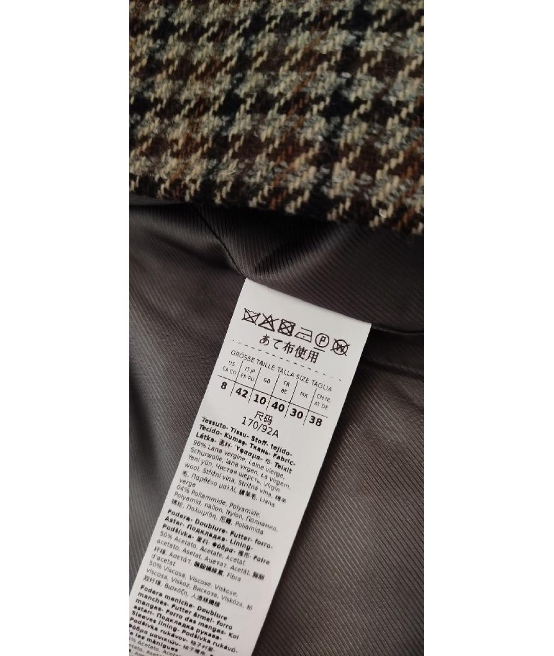 WEEKEND MAX MARA Коричневый шерстяной жакет/пиджак, фото 7