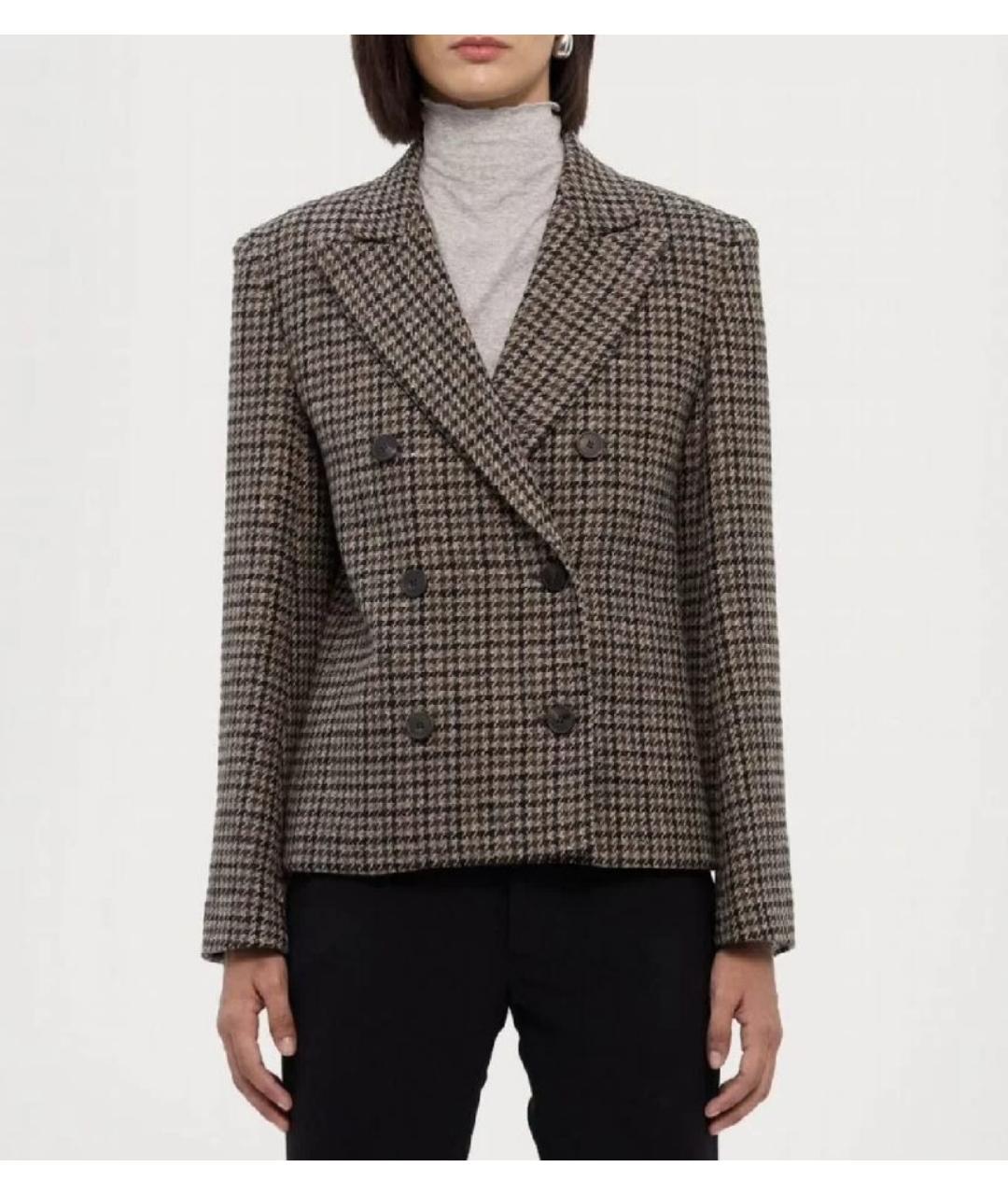 WEEKEND MAX MARA Коричневый шерстяной жакет/пиджак, фото 2