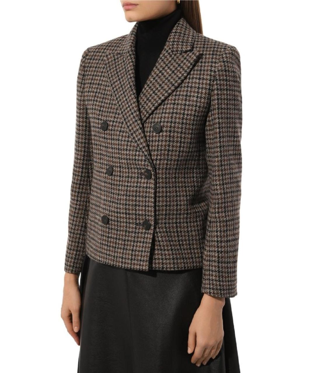 WEEKEND MAX MARA Коричневый шерстяной жакет/пиджак, фото 8