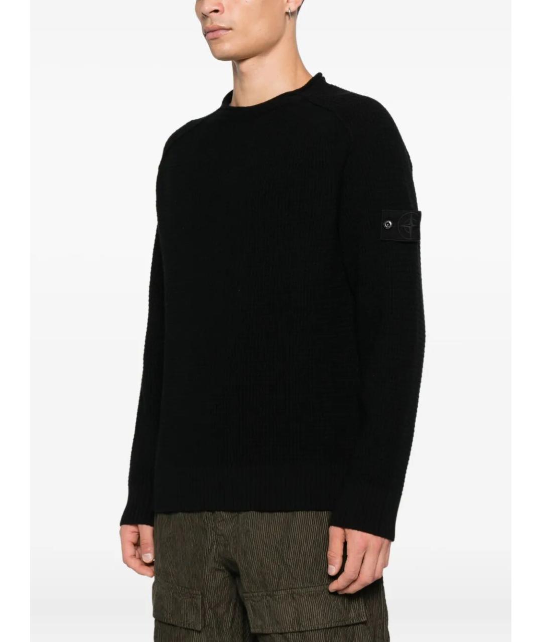 STONE ISLAND Черный шерстяной джемпер / свитер, фото 2